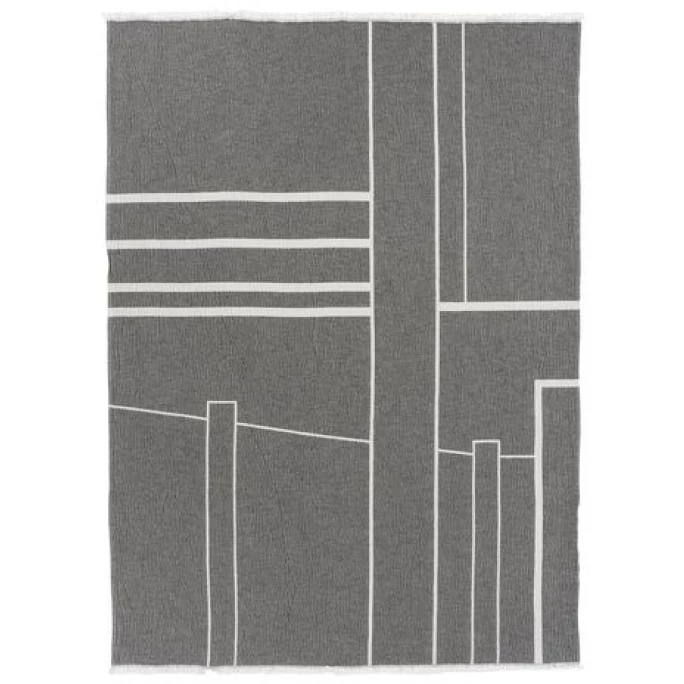 Kristina Dam Studio Architecture Decke - 130x180 Cm - Off White-black Melange 1 Kristina Dam Studio Architecture Decke - 130x180 Cm - Off White-black Melange