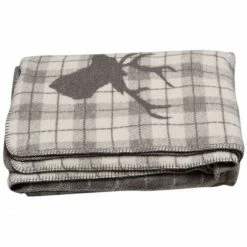 David Fussenegger SAVONA Hirsch/Karo Wohndecke - 150x200 Cm - Rauch