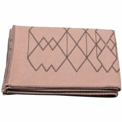 David Fussenegger Basic Kelimmuster Baumwolldecke - 150x200 Cm - Altrosa