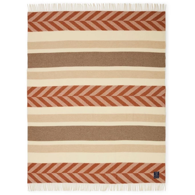 Lexington Herringbone Striped Decke - 130x170 Cm - Copper/brown 1 Lexington Herringbone Striped Decke - 130x170 Cm - Copper/brown