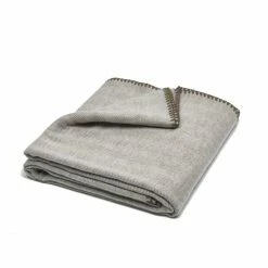Haven & Earth Winter Herringbone Plaid - 160x220 Cm - Grau/natur