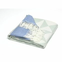 Haven & Earth Amanda Triangles Plaid - 150x200 Cm - Mint/blau/natur