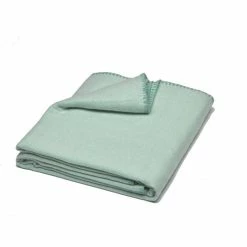 Haven & Earth Winter Herringbone Plaid - 160x220 Cm - Eisblau/natur