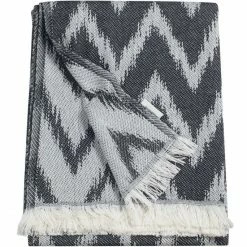 Tom Tailor Zig Zag Decke - 140x180 Cm - Schwarz