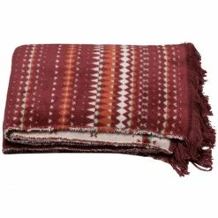 David Fussenegger VIENNA Norweger Bordüre Wohndecke - 150x200 Cm - Bordeaux