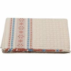 David Fussenegger LINO Nordische Bordüre Leinenplaid - 135x200 Cm - Terracotta