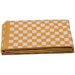 David Fussenegger LUCA Schachbrett Flanelldecke - 140x200 Cm - Gold