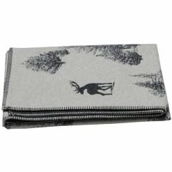 David Fussenegger SYLT Hirsche/Tannen Allover Flanelldecke - 140x200 Cm - Filz/anthra