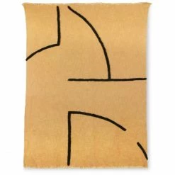 HK Living Soft Woven Decke - 130x170 Cm - Nude-black