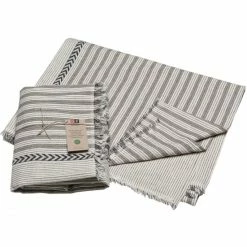 David Fussenegger NIZZA Diagonalstreifen Sommertuch Aus Recycling - 150x180 Cm - Anthrazit