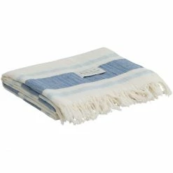GANT COTTON LINEN STRIPE Decke - 130x180 Cm - White