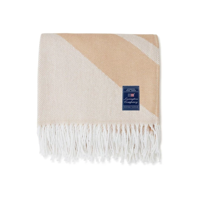 Lexington Logo Decke - 130x170 Cm - Beige-white 1 Lexington Logo Decke - 130x170 Cm - Beige-white