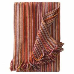 Eagle Products PANAMA Schurwoll-Decke - 130x200 Cm - Beere-ocker-rosa-terra